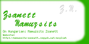 zsanett mamuzsits business card